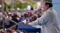 Presiden Prabowo Subianto saat memberikan sambutan pada Puncak Pekan Nasional (PENAS) Petani dan Nelayan XVII di Sport Center Limboto, Kabupaten Gorontalo, Provinsi Gorontalo, Rabu, 24 Juni 2026. | Dok BPMI Setpres/Muchlis Jr