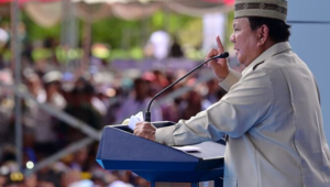 Presiden Prabowo Subianto saat memberikan sambutan pada Puncak Pekan Nasional (PENAS) Petani dan Nelayan XVII di Sport Center Limboto, Kabupaten Gorontalo, Provinsi Gorontalo, Rabu, 24 Juni 2026. | Dok BPMI Setpres/Muchlis Jr