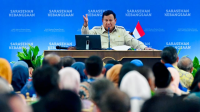 Presiden Prabowo Subianto secara resmi menutup Sarasehan Kebangsaan Konvensi Sains, Teknologi, dan Industri Indonesia (KSTI) Tahun 2026 yang digelar di Jakarta International Convention Center (JICC), Jakarta, pada Minggu, 28 Juni 2026. | Dok BPMI Setpres/Laily Rachev