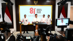 Peluncuran logo dan identitas visual peringatan Hari Ulang Tahun (HUT) ke-81 Kemerdekaan Republik Indonesia (RI) di Kompleks Istana Kepresidenan, Jakarta, pada Senin, 29 Juni 2026. | Dok BPMI Setpres/Rusman