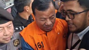 Bupati Kuantan Singingi (Kuansing) Suhardiman Amby di Gedung Merah Putih KPK, Jakarta, Rabu, 1/7/2026 | Muhammad Reza/Forum Keadilan