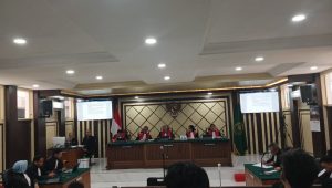 Sidang pembacaan putusan kasus korupsi PT Pertamina di Pengadilan Tinggi DKI Jakarta, Kamis, 9/7/2026 | Syahrul Baihaqi/Forum Keadilan