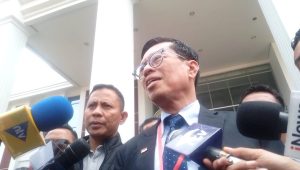 Ketua Umum Relawan Militan Gibran Nusantara Andi Azwan di Pengadilan Negeri Jakarta Timur, Kamis, 9/7/2026 | Muhammad Reza/Forum Keadilan