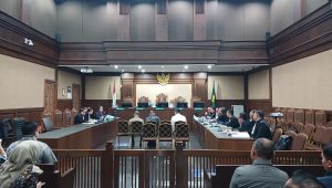 Tiga terdakwa pejabat Direktorat Jenderal Bea dan Cukai di Pengadilan Tipikor Jakarta, Selasa, 14/7/2026 | Syahrul Baihaqi/Forum Keadilan