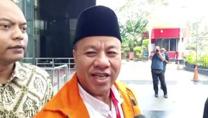 Bupati Kuantan Singingi (Kuansing) nonaktif Suhardiman Amby di Gedung Merah Putih KPK, Jakarta Selatan, Jumat, 17/7/2026 | Muhammad Reza/Forum Keadilan