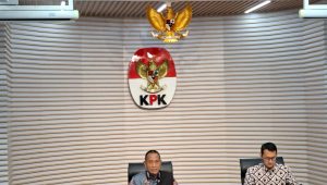 Pelaksana Tugas (Plt) Direktur Penyidikan KPK Taufik Ahmad Husein di dalam konferensi pers di Gedung Merah Putih KPK, Jakarta, Selasa, 21/7/2026 | Muhammad Reza/Forum Keadilan