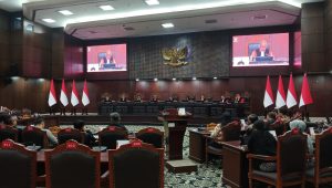 Sidang gugatan penggunaan anggaran pendidikan untuk program Makan Bergizi Gratis (MBG) di ruang sidang MK, Kamis, 30/7/2026 | Syahrul Baihaqi/Forum Keadilan