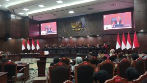 Sidang gugatan penggunaan anggaran pendidikan untuk program Makan Bergizi Gratis (MBG) di ruang sidang MK, Kamis, 30/7/2026 | Syahrul Baihaqi/Forum Keadilan