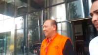 Bupati Langkat nonaktif Syah Afandin di Gedung KPK, Jakarta, Senin, 6/7/2026 | Muhammad Reza/Forum Keadilan