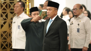 Menteri Imigrasi dan Pemasyarakatan (Imipas), Agus Andrianto melantik Rudi Setiawan jadi Inspektur Jenderal Kemenimipas, Jakarta, Rabu, 15/7/2026. | Dok Kementerian Imipas RI