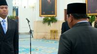 Presiden Prabowo Subianto resmi melantik Wakil Menteri Pertanian (Wamentan), Sudaryono, menjadi Kepala Badan Gizi Nasional (BGN) untuk menggantikan Nanik S Deyang, di Istana Negara, Jakarta, pada Rabu, 27/7/2026 | YouTube Sekretariat Presiden