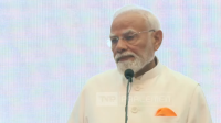 Perdana Menteri (PM) India, Narendra Modi, saat memberikan pidato di Gedung DPR, Senayan, Jakarta, Selasa, 7/7/2026. | YouTube TVR Parlemen