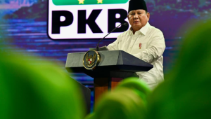 Presiden Prabowo Subianto saat menghadiri puncak peringatan Hari Lahir Ke-28 Partai Kebangkitan Bangsa (PKB) di Jakarta, Kamis 23/7/2026, malam. | Dok BPMI Setpres/Rusman