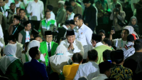 Ketua Umum Partai Kebangkitan Bangsa (Ketum PKB), Muhaimin Iskandar atau Cak Imin dan Presiden Prabowo Subianto di peringatan harlah PKB ke-28 mengangkat tema “Arah Baru Amanat Ekonomi Konstitusi.” | Instagram @dpp_pkb