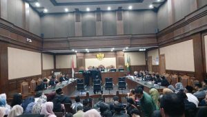 Mantan Menteri Agama (Menag) Yaqut Cholil Qoumas di ruang sidang Pengadilan Tindak Pidana Korupsi (Tipikor) Jakarta, Selasa, 11/8/2026 | Syahrul Baihaqi/Forum Keadilan