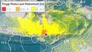 Gempa bumi magnitudo (M) 7,7 yang mengguncang wilayah Nusa Tenggara Timur (NTT), pada Sabtu, 15/8/2026 pagi. | Dok BMKG