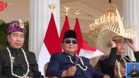 Presiden Prabowo Subianto, Wakil Presiden Gibran Rakabuming Raka, dan Presiden ke-7 RI Joko Widodo (Jokowi) di saat menyaksikan atraksi udara dalam rangkaian HUT ke-81 Kemerdekaan RI, pada Senin, 17/8/2026. | YouTube Sekretariat Presiden