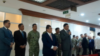 Menteri Pertahanan (Menhan), Sjafrie Sjamsoeddin saat memberikan keterangan pers di Komplek Parlemen, Senayan, Jakarta, Senin, 31/8/2026. | Novia Suhari/ Forum Keadilan