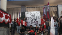 Dewan Pimpinan Cabang Gerakan Mahasiswa Nasional Indonesia Jakarta Timur (DPC GMNI JAKTIM) menggelar aksi unjuk rasa di Komisi Pemberantasan Korupsi (KPK), Markas Besar Kepolisian Republik Indonesia (Mabes Polri), dan Kejaksaan Agung Republik Indonesia (Kejagung RI), pada Selasa, 4/8/2026. | Dok DPC GMNI Jaktim
