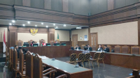 Adik kandung Heri Susanto, Edi Sugandi saat memberikan kesaksian di Pengadilan Tipikor Jakarta, Kamis, 6/8/2026. | Syahrul Baihaqi/ Forum Keadilan