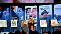 Presiden Prabowo di acara peluncuran bukunya '10 Karya Nyata untuk Negeri: Setengah Abad Bahlil Lahadalia' di Djakarta Theater, Jakarta Pusat, Jumat, 7/8/2026. | Instagram @bahlillahadalia