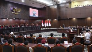 Suasana sidang lanjutan pemeriksaan Perselisihan Hasil Pemilihan Umum terkait syarat pendidikan Gibran Rakabuming Raka, Rabu, 23/9/2026 di Ruang Sidang Mahkamah Konstitusi | Dok. Humas MK/Ifa