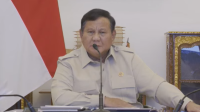 Presiden Prabowo Subianto pimpin rapat terbatas mengenai perkembangan penanganan bencana alam dari Istana Merdeka, Jakarta, melalui konferensi video pada Senin, 7 September 2026. | Dok YouTube Sekretaiat Presiden
