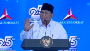 Presiden Prabowo Subianto dalam acara, Perayaan HUT ke-25 Partai Demokrat, Rabu, 9/9/2026. | Dok YouTube Demokrat