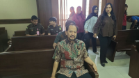 Produser film "Sang Pengadil", Agung Winarno di Pengadilan Tipikor Jakarta, Senin, 14/9/2026. | Syahrul Baihaqi/ Forum Keadilan