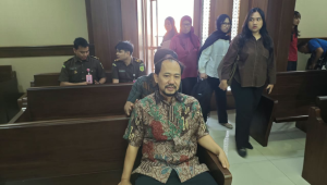 Produser film "Sang Pengadil", Agung Winarno di Pengadilan Tipikor Jakarta, Senin, 14/9/2026. | Syahrul Baihaqi/ Forum Keadilan