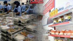 Program Makan Bergizi Gratis (MBG) (kiri) dan program Koperasi Desa Merah Putih (KDMP) (kanan) | Ilustrasi lustrasi Fajar Putra Ramadhan/ Forum Keadilan