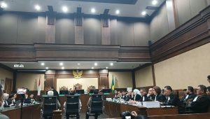 Eks Jampidsus Febrie Adriansyah saat membacakan nota perlawanan pribadi di Pengadilan Tipikor Jakarta, Rabu, 14/10/2026 | Syahrul Baihaqi/Forum Kadilan