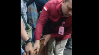 Sidang mantan Jampidsus Kejaksaan Agung (Kejagung) Febrie Adriansyah di kasus pemerasan dan tindak pidana pencucian uang pada perkara Jiwasraya/Asabri resmi dimulai di Pengadilan Tipikor Jakarta, Rabu, 7/10/2026, terjadi aksi dorong mendorong di pagar pembatas yang memisahkan antara area ruang sidang dan pengunjung sidang rusak | Syahrul Baihaqi/ Forum Keadilan
