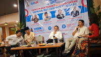 Diskusi Publik Catatan Dua Tahun Prabowo-Gibran: Capaian, Refleksi, dan Evaluasi di Sadjoe Café & Resto, Tebet, Jakarta Selatan, Senin, 19/10/2026 | Muhammad Reza/Forum Keadilan
