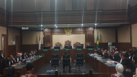Eks Jampidsus Kejaksaan Agung Febrie Adriansyah saat menghadapi sidang putusan sela di Pengadilan Tipikor Jakarta, Senin, 26/10/2026 | Syahrul Baihaqi/Forum Keadilan