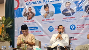 Diskusi Publik Catatan Dua Tahun Prabowo-Gibran: Capaian, Refleksi, dan Evaluasi di Sadjoe Café & Resto, Tebet, Jakarta Selatan, Senin, 19/10/2026 | Muhammad Reza/Forum Keadilan