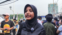 Wakil Ketua BEM UI Fathimah Azzahra di Tugu Tani, Jakarta, Selasa, 20/10/2026 | Syahrul Baihaqi/Forum Keadilan