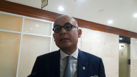 Menteri Luar Negeri (Menlu) Arrmanatha Christiawan Nasir di Kompleks Parlemen, Senayan, Jakarta, Kamis, 15/10/2026 | Novia Suhari/Forum Keadilan